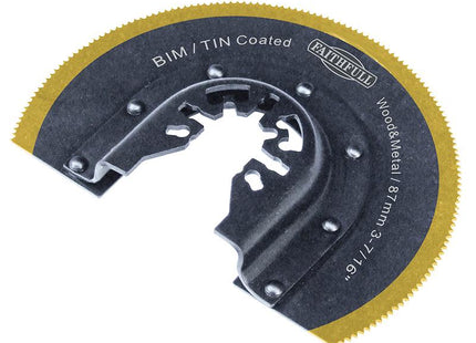 Faithfull Multi-Functional Tool Bi-Metal Radial Saw Tin Coated Blade 87Mm