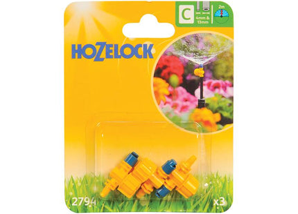 Hozelock Adjustable Micro Jet 180 Degree 4Mm/13Mm (3 Pack)
