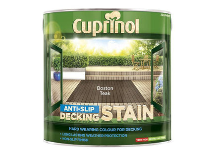 Cuprinol Anti-Slip Decking Stain Boston Teak 2.5 Litre