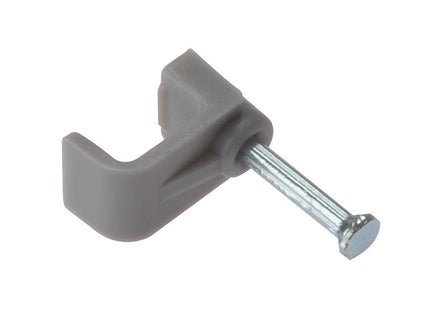 Forgefix Cable Clip Flat Grey 4.00Mm Box 100