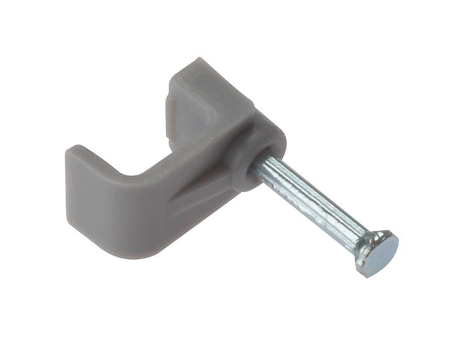 Forgefix Cable Clip Flat Grey 4.00Mm Box 100