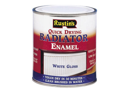 Rustins Quick Dry Radiator Enamel Paint Gloss White 500Ml
