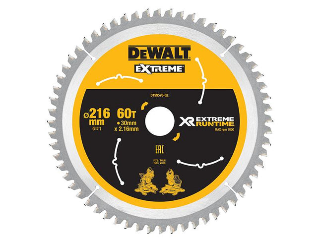 DEWALT Flexvolt Xr Circular Saw Blade 216 X 30Mm X 60T