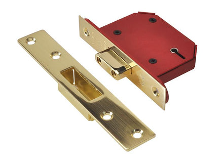 Union Strongbolt 2105S Polished Brass 5 Lever Mortice Deadlock Visi 68Mm 2.5In