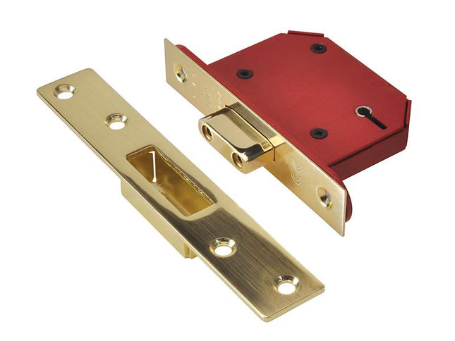 Union Strongbolt 2105S Polished Brass 5 Lever Mortice Deadlock Visi 68Mm 2.5In