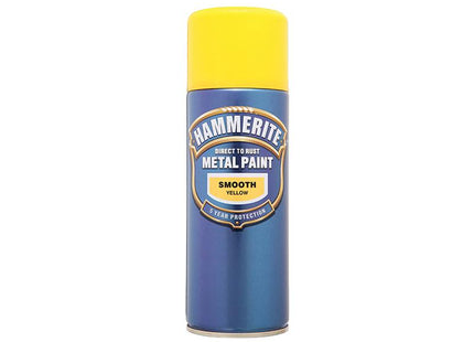 Hammerite Direct To Rust Smooth Finish Aerosol Yellow 400Ml