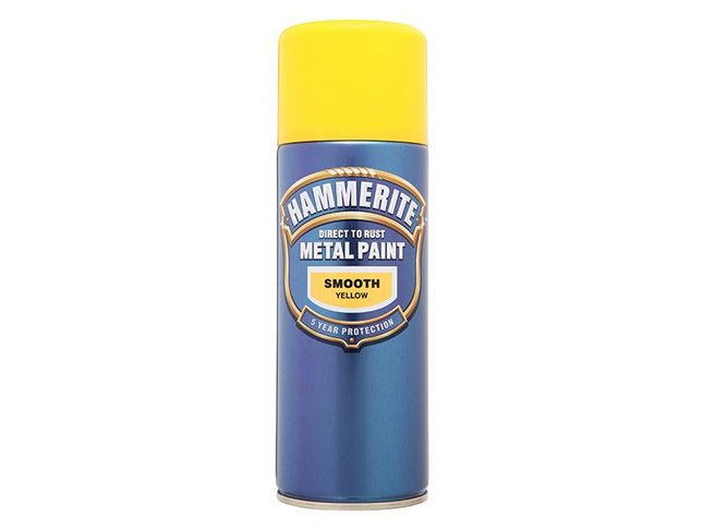 Hammerite Direct To Rust Smooth Finish Aerosol Yellow 400Ml