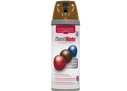 Plastikote Twist & Spray Gloss Chestnut Brown 400Ml