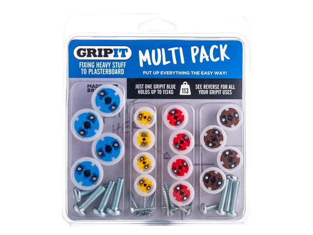 Gripit Plasterboard Fixings Multi Pack,16 Piece, Clam Pack