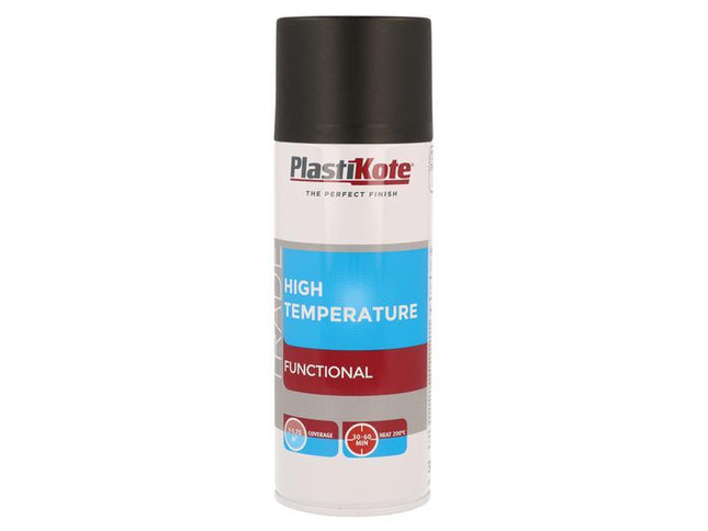 Plastikote Trade High Temperature Spray Paint Black 400Ml