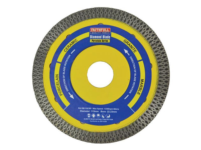 Faithfull Porcelain Diamond Blade 115 x 22.23mm