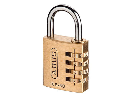 ABUS Mechanical 165/40 40Mm Solid Brass Body Combination Padlock (4-Digit) Carded