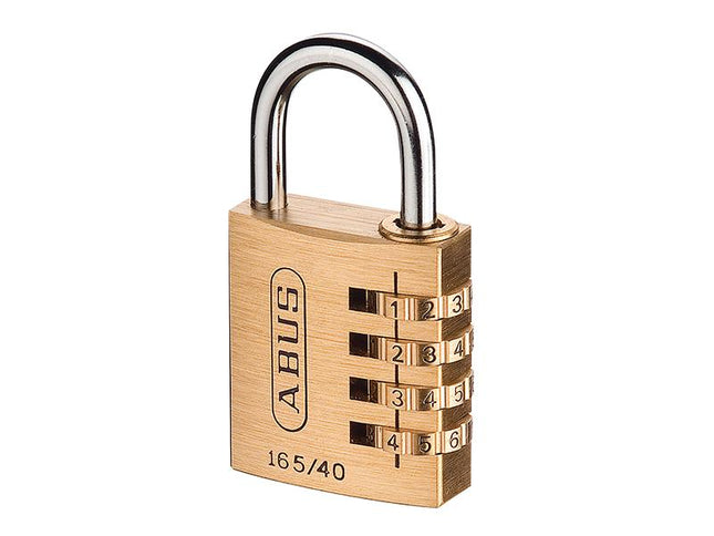 ABUS Mechanical 165/40 40Mm Solid Brass Body Combination Padlock (4-Digit) Carded