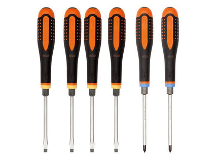 Bahco Ergo Through Blade Screwdriver Set, 6 Piece