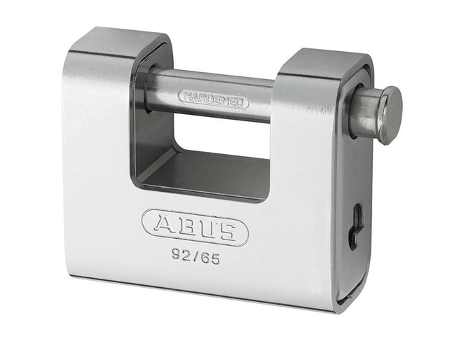 ABUS Mechanical 92/65Mm Monoblock Brass Body Shutter Padlock Carded