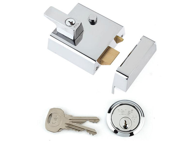 Yale Locks P1 Double Security Nightlatch 60Mm Backset Chrome Finish Visi