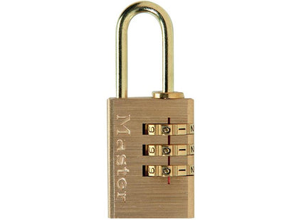 Master Lock Brass Finish 20Mm 3-Digit Combination Padlock