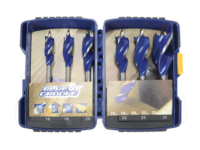 IRWIN Blue Groove 6X Wood Drill Bit Set 6 Piece 16-32Mm
