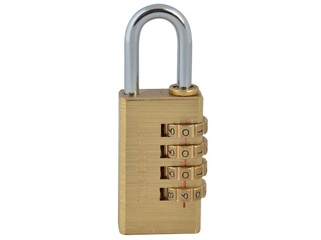 Faithfull Brass Combination Padlock 28Mm