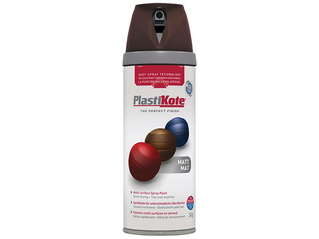 Plastikote Twist & Spray Matt Chocolate 400Ml