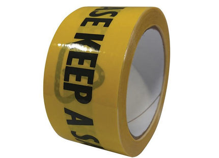 Faithfull Laminated Self-Adhesive Hazard TapeÊSocial Distance Black/Yellow 50mm x 33m
