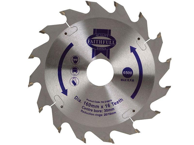 Faithfull Tct Circular Saw Blade 160 X 30Mm X 16T Pos