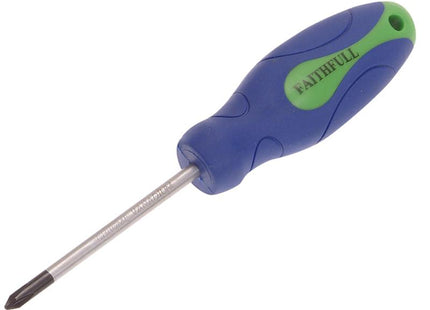Faithfull Soft Grip Screwdriver Phillips Tip Ph1 X 75Mm
