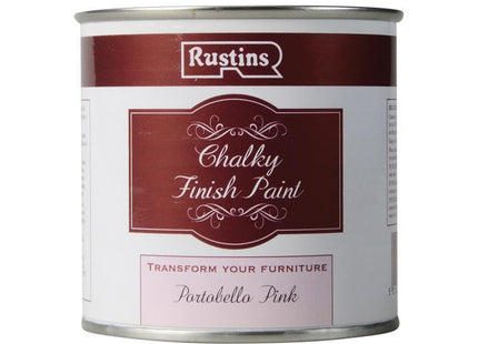 Rustins Chalky Finish Paint Portobello Pink 250Ml