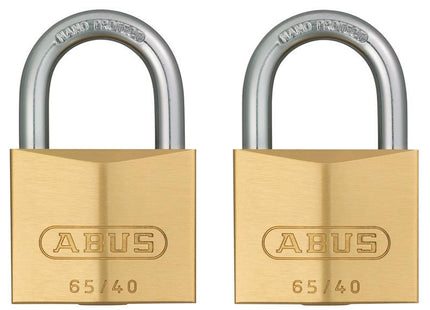 ABUS Mechanical 65/40Mm Brass Padlock Twin Carded