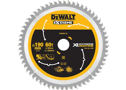 DEWALT Flexvolt Xr Circular Saw Blade 190 X 30Mm X 60T