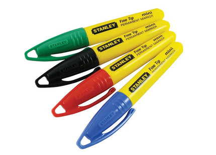 Stanley Tools Mini Fine Tip Pen (Card Of 4)