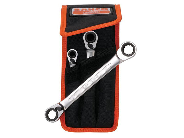 Bahco S4Rm Series Reversible Ratchet Spanner Set, 3 Piece