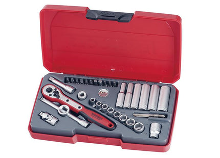 Teng T1435Af Socket Set Of 35 A/F 1/4In Drive