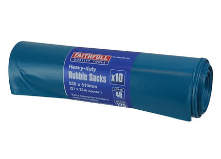 Faithfull Blue Heavy-Duty Rubble Sacks (10)