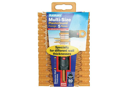 PLASPLUGS Multi-Size Plasterboard Fixings (50)