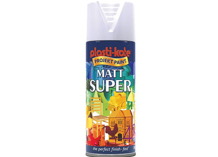 Plastikote Super Matt Spray White 400Ml