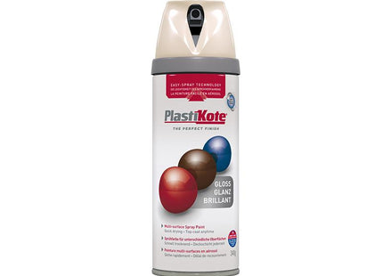 Plastikote Twist & Spray Gloss Antique White 400Ml