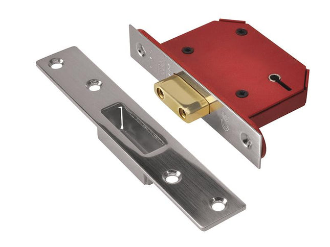 Union Strongbolt 2105S Stainless Steel 5 Lever Mortice Deadlock Visi 81Mm 3In