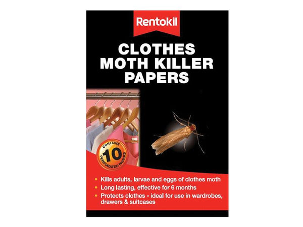 Rentokil Clothes Moth Papers Pack Of 10