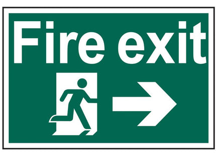 Scan Fire Exit Running Man Arrow Right - Pvc 300 X 200Mm