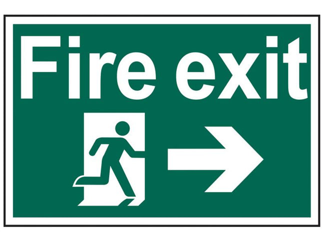 Scan Fire Exit Running Man Arrow Right - Pvc 300 X 200Mm