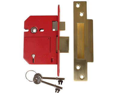 Union Strongbolt 2200S Bs 5 Lever Mortice Sashlock Satin Brass 81Mm Visi