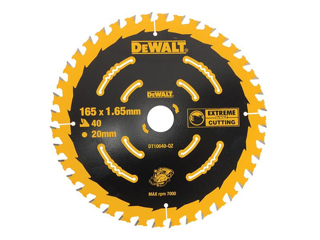 DEWALT Cordless Extreme Framing Circular Saw Blade 165 X 20Mm X 40T