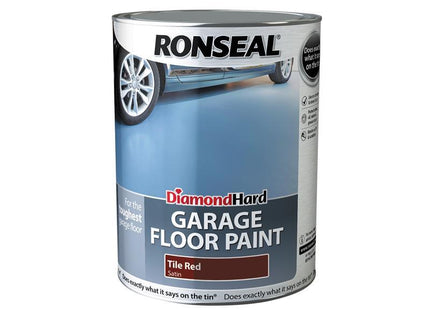 Ronseal Diamond Hard Garage Floor Paint Tile Red 5 Litre