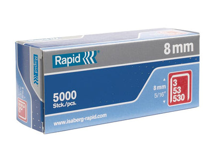 RAPID 53/8B 8Mm Galvanised Staples Box 5000