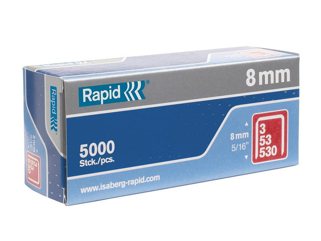 RAPID 53/8B 8Mm Galvanised Staples Box 5000