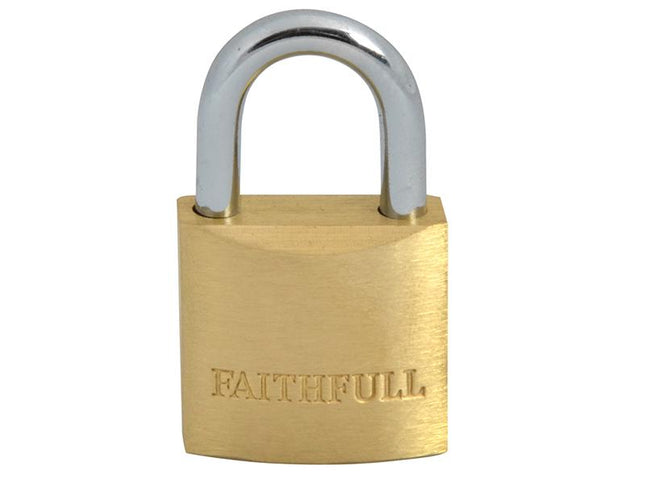 Faithfull Brass Padlock 25Mm 3 Keys