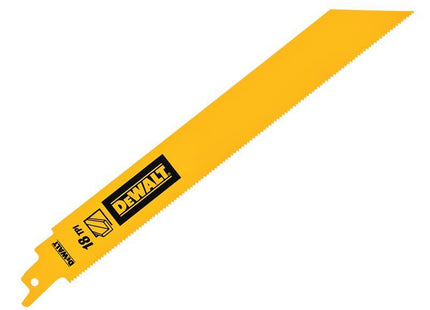 DEWALT Bi-Metal 1in High Metal Reciprocating Blade 228mm x 18 TPI (Pack 5)