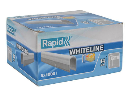 RAPID 36/14 14Mm Dp X 5M White Staples Box 5 X 1000