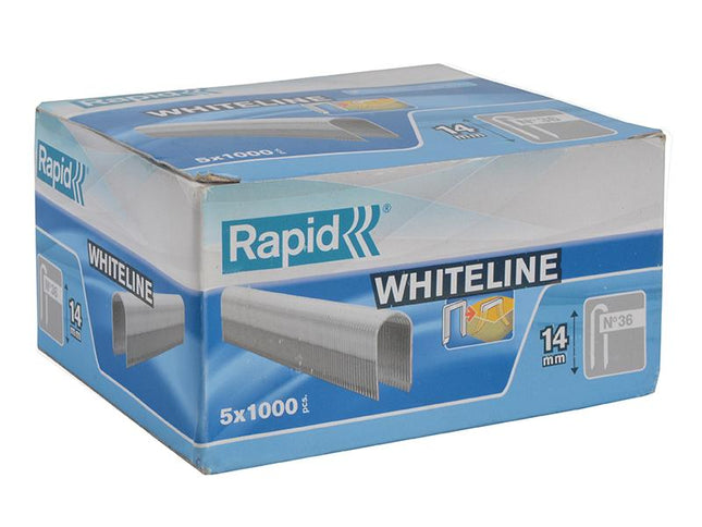 RAPID 36/14 14Mm Dp X 5M White Staples Box 5 X 1000